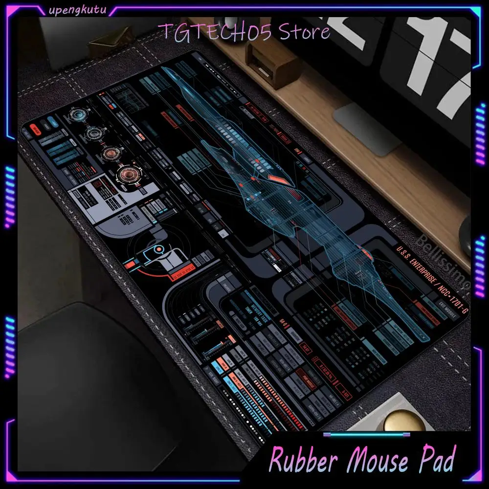 Starship Blueprint Pad Podkładka na biurko Podkładka pod mysz Gamer Szafka komputerowa Gwiazda Trek Gra Akcesoria biurowe Klawiatura Anime Rozszerzona duża