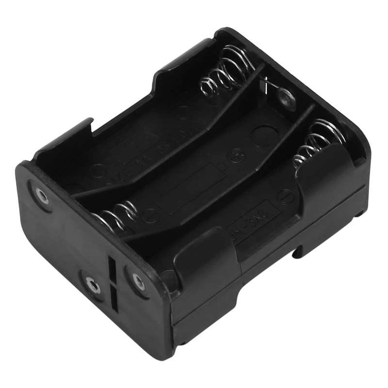 RISE-2X Double Side Spring 6 X 1.5 V AA Battery Holder Case Box Black