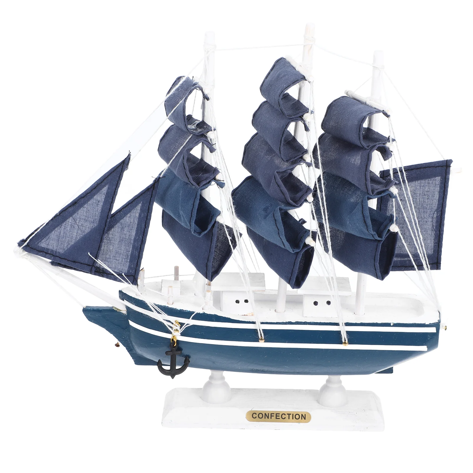 

24cm Sailboat Ornament Pirate Ship Toy Accessories Decor Vintage Home Wooden Model Desktop Craft Seaside