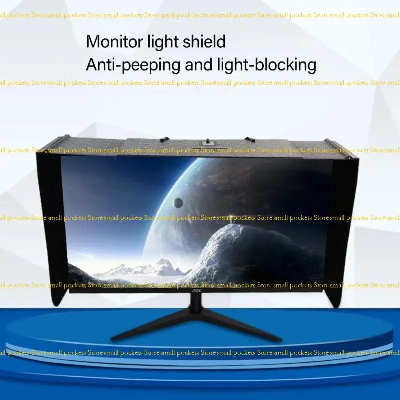 R1WD 27inch Monitor Hood Adjustable Monitor Hood Screen Cover Computer Display LCD LED Video Monitor Hood Sunshade Sunhood