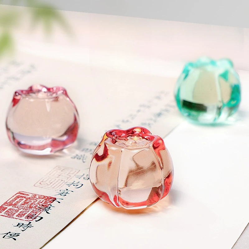 

Crystal Pear Blossom Paperweights Glass Pumpkin Pisa Papeles Chinese Painting Calligraphy Paperweight Exquisite Brush Pen Holder