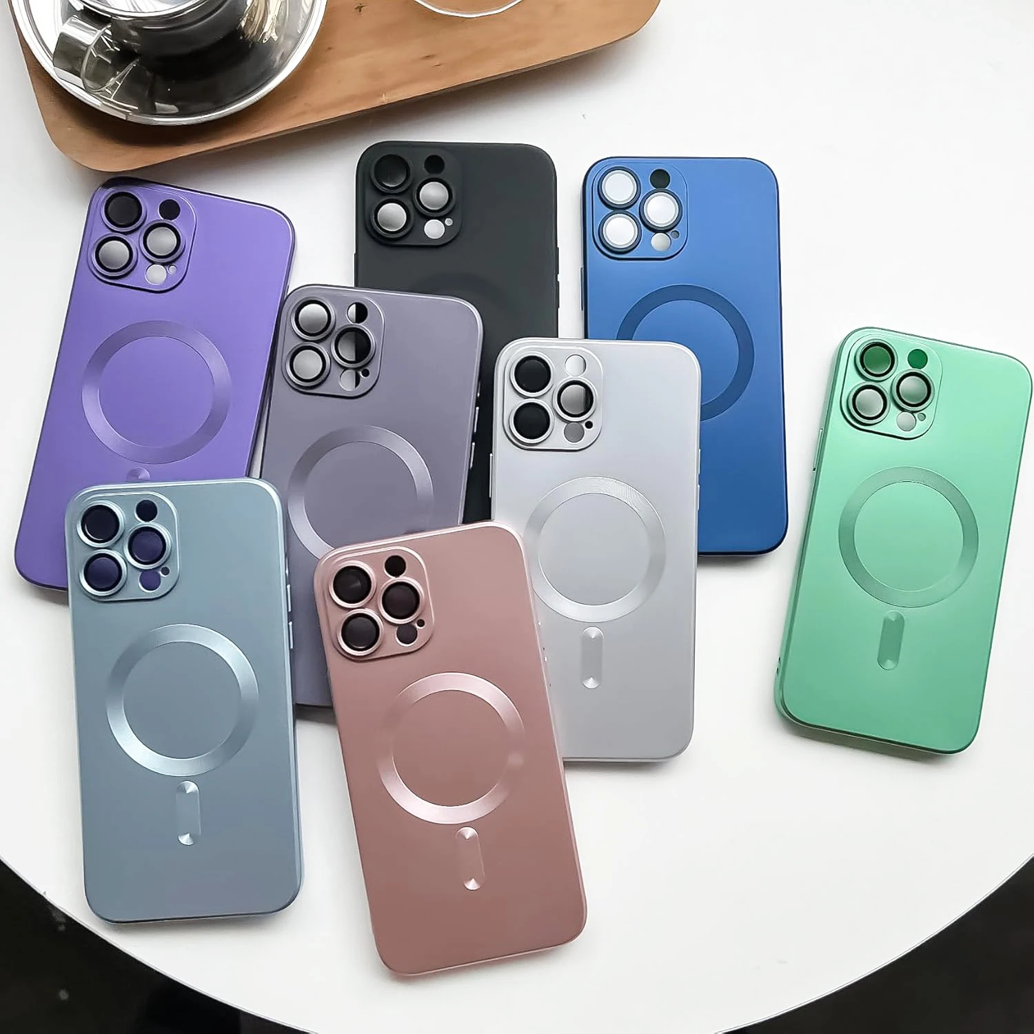 Matte Magnetic Magsafe Silicone Phone Case For iPhone 17 16E 16 15 14 13 12 11 Pro Max Plus Air Soft Metal Luster Cover funda - náhled 6