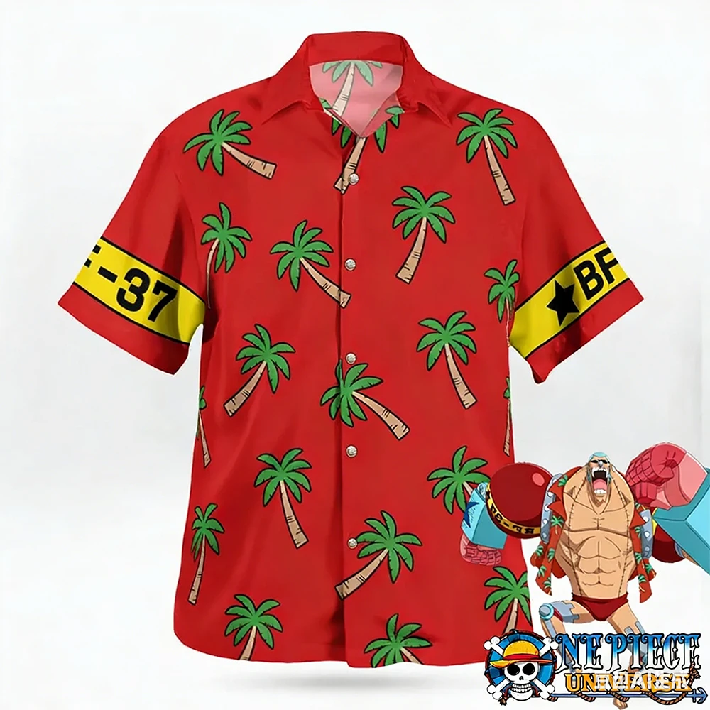 Camiseta de hombre 2026, camiseta deportiva de Luffy One Piece Franky Post Timeskip, camisa hawaiana de Fish Man Island Arc, regalo de cosplay, ¡superventas!