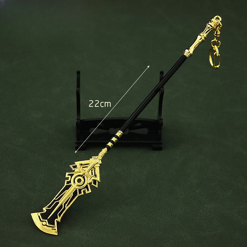 Genshin Impact Game Weapon Anime Surrounding 22cm Saino Weapon Red Sand Stick Zinc Alloy Weapon Toy Collection Decoration