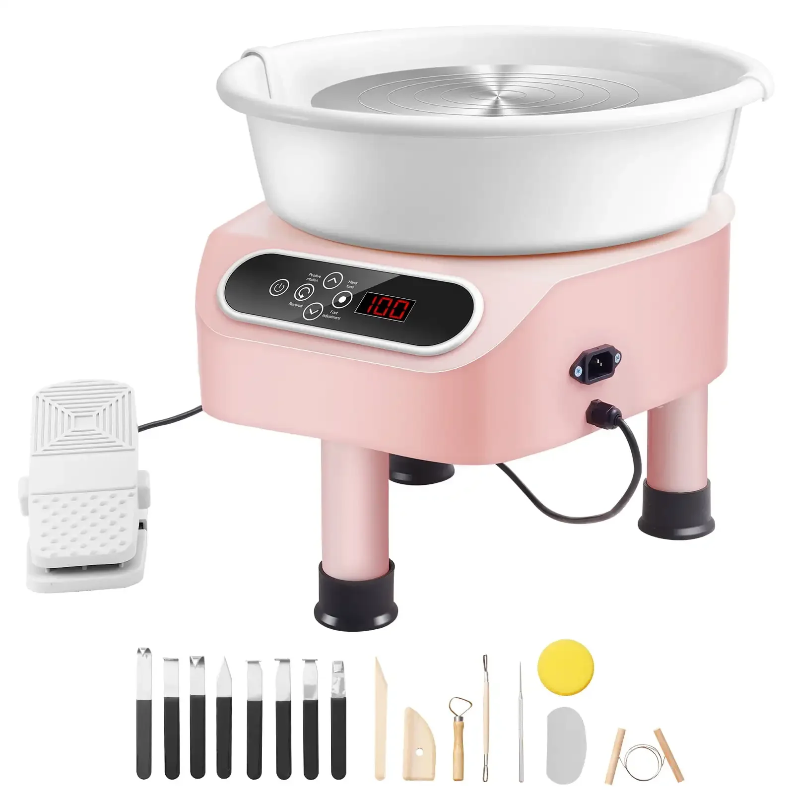 

Pottery Wheel, 350W Electric Pottery Wheel with Foot Control and Digital Display, 10-inch Clay Molding Machine