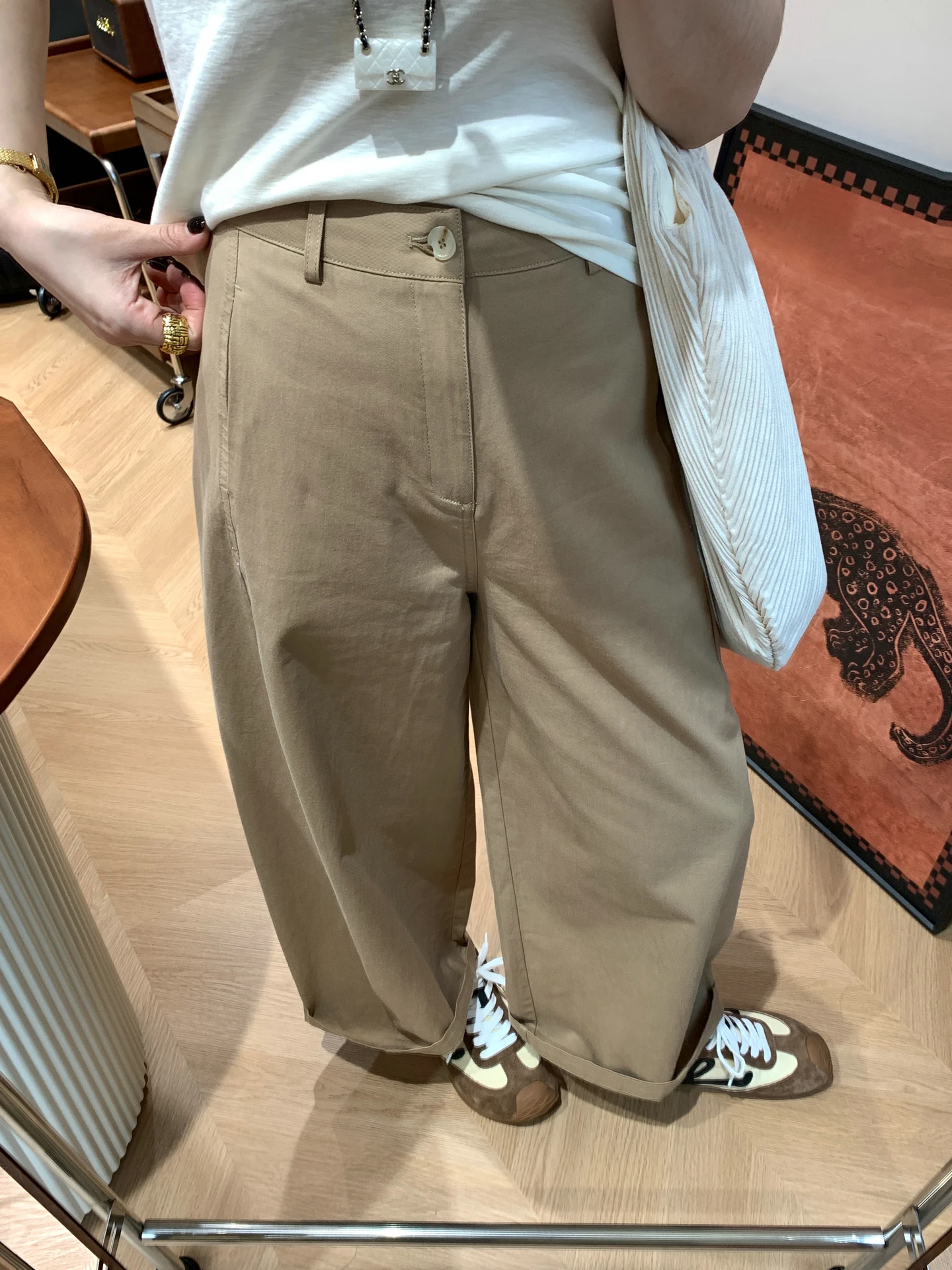 

Minimalist Wide Leg Casual Pants Women's Loose Straight Micro Elastic Grandmother Style Spring Summer New Arrival Breathable