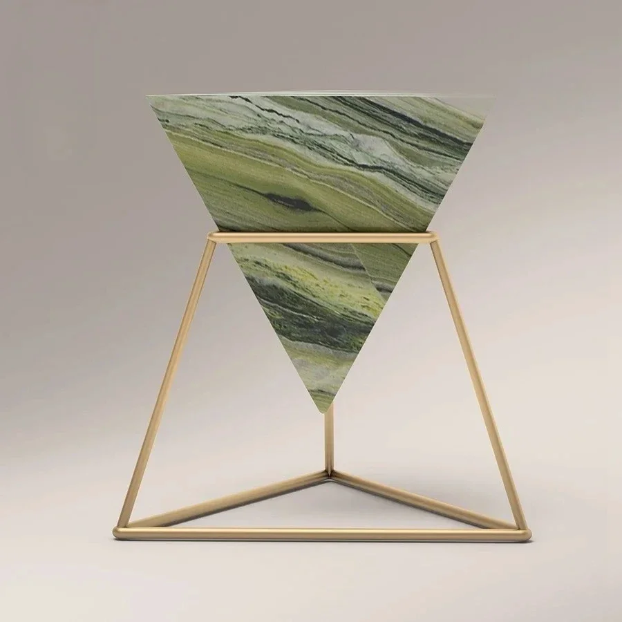 AAItalian Natural Marble Corner Few Living Room Bedroom Creative Triangle Special-shaped Side Few
