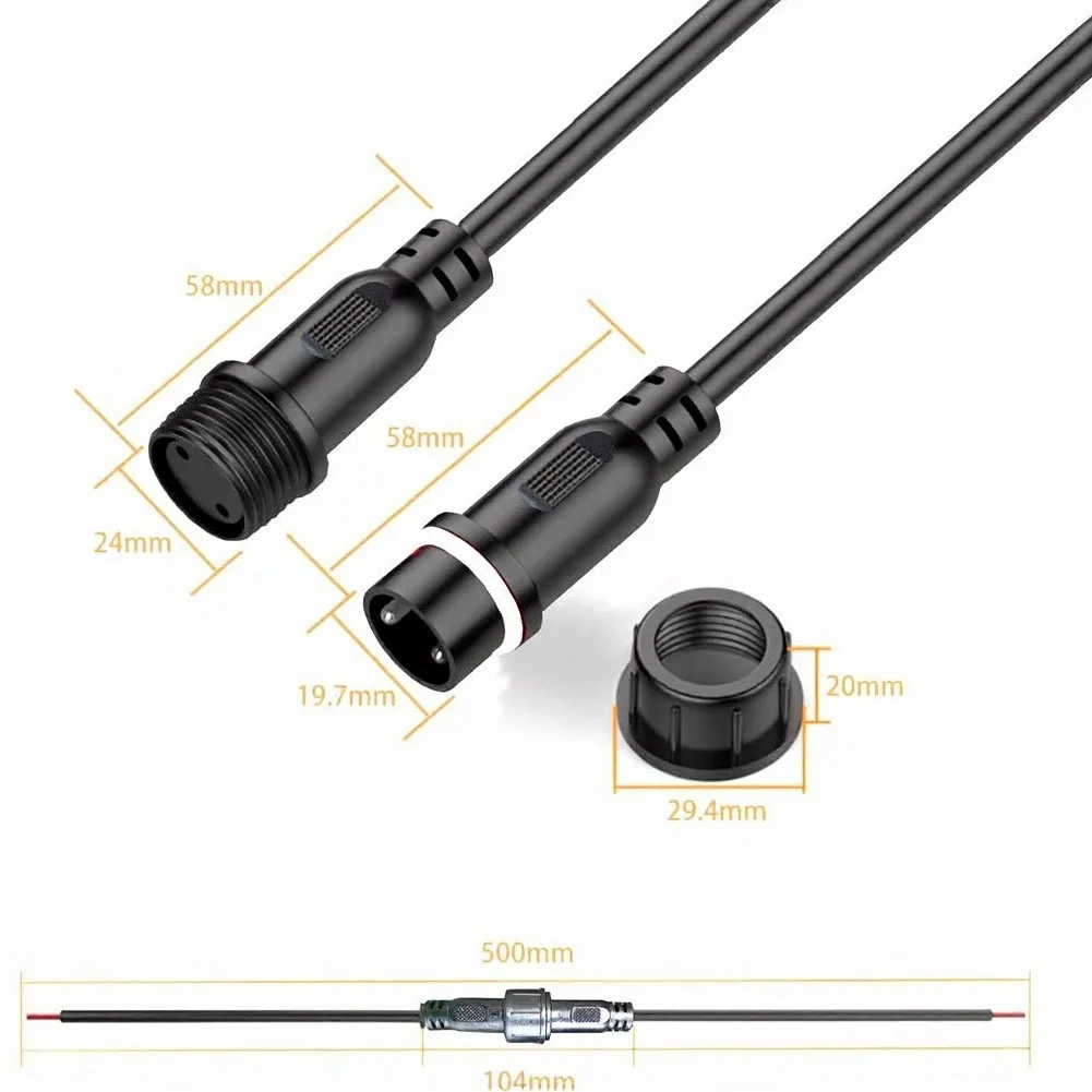 For Outdoor Use 2pin Waterproof Connector Waterproof 2pin Connectors For Led Waterproof Connectors 20cm Extension Cable