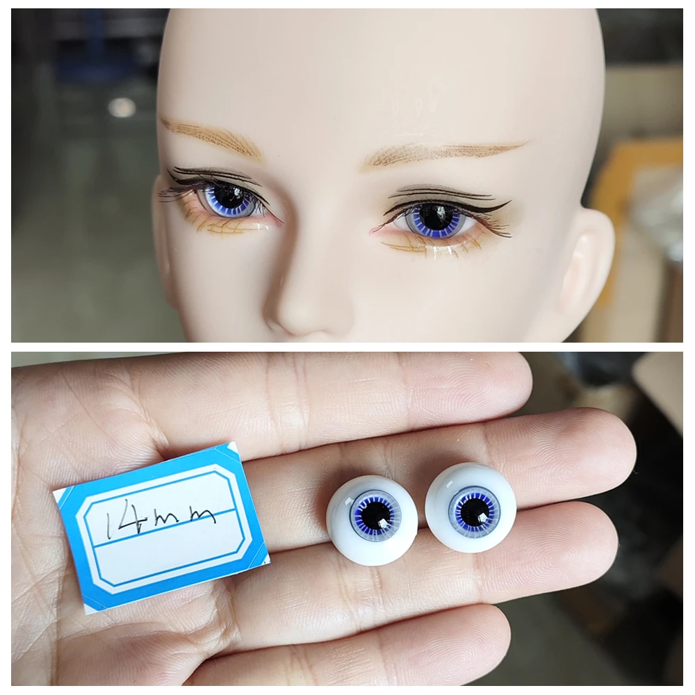 

Doll accessories Articulated 14mm 1/6 1/4 1/3 msd yosd sd bjd doll glass eyes eyeball for girls boys half ball shape XTB124