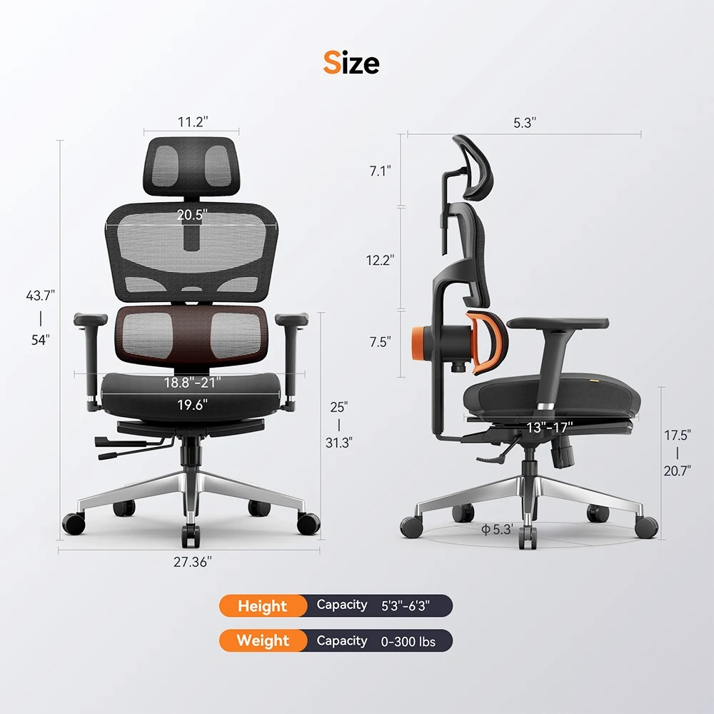 كرسي مريح جديد مع مسند ذراع ومسند قدم قابل للتعديل ، دعم أسفل الظهر قابل للتكيف ، شبكة رباعية الأبعاد ، Pro NT002