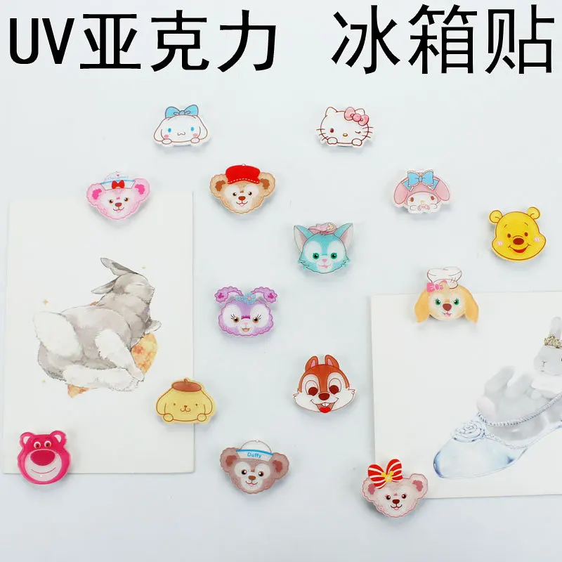 

50Pcs/Lot Lotso Duffy Acrylic Drawing Board Mini Refrigerator Home Decoration Sticker Magnets Fridge Souvenir Whiteboard Magnets