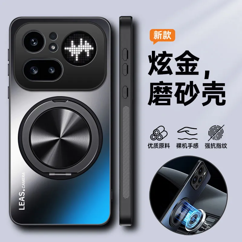 

Case For Nothing phone 4A Pro Case Magnetic 360° Ring Matte Skin Feel PC Hard Cover Lightweight Fingerprint-Resistant Shell