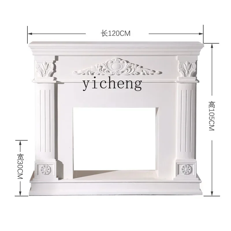 

TQH retro heating white fireplace porch cabinet light luxury fireplace rack simulated fire decorative cabinet