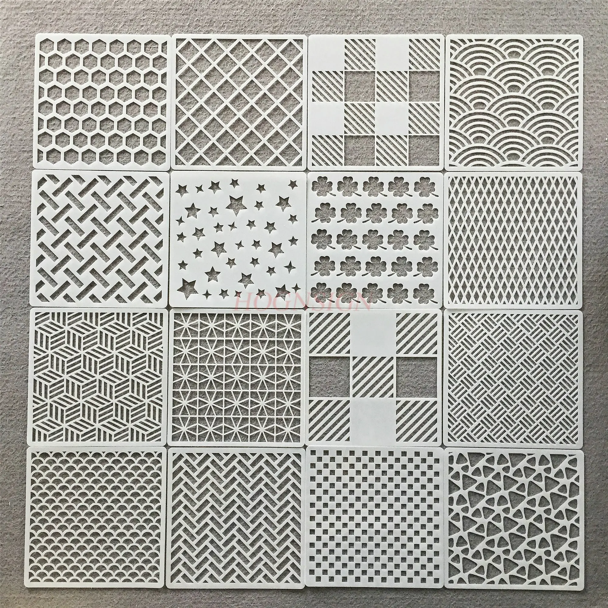 1 قطعة نمط الرش قالب اللوحة الهندسية المجوفة شكل غير منتظم قالب اللوحة المجوفة DIY