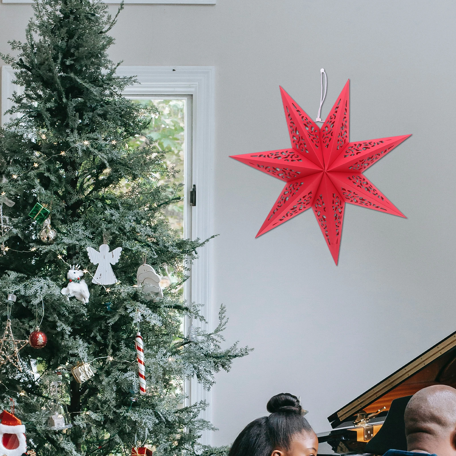 

3Pcs Foldable Star Paper Lanterns Light Diffusion for Romantic Indoor Outdoor Christmas Party Decor Foldable Star Lamp Shade