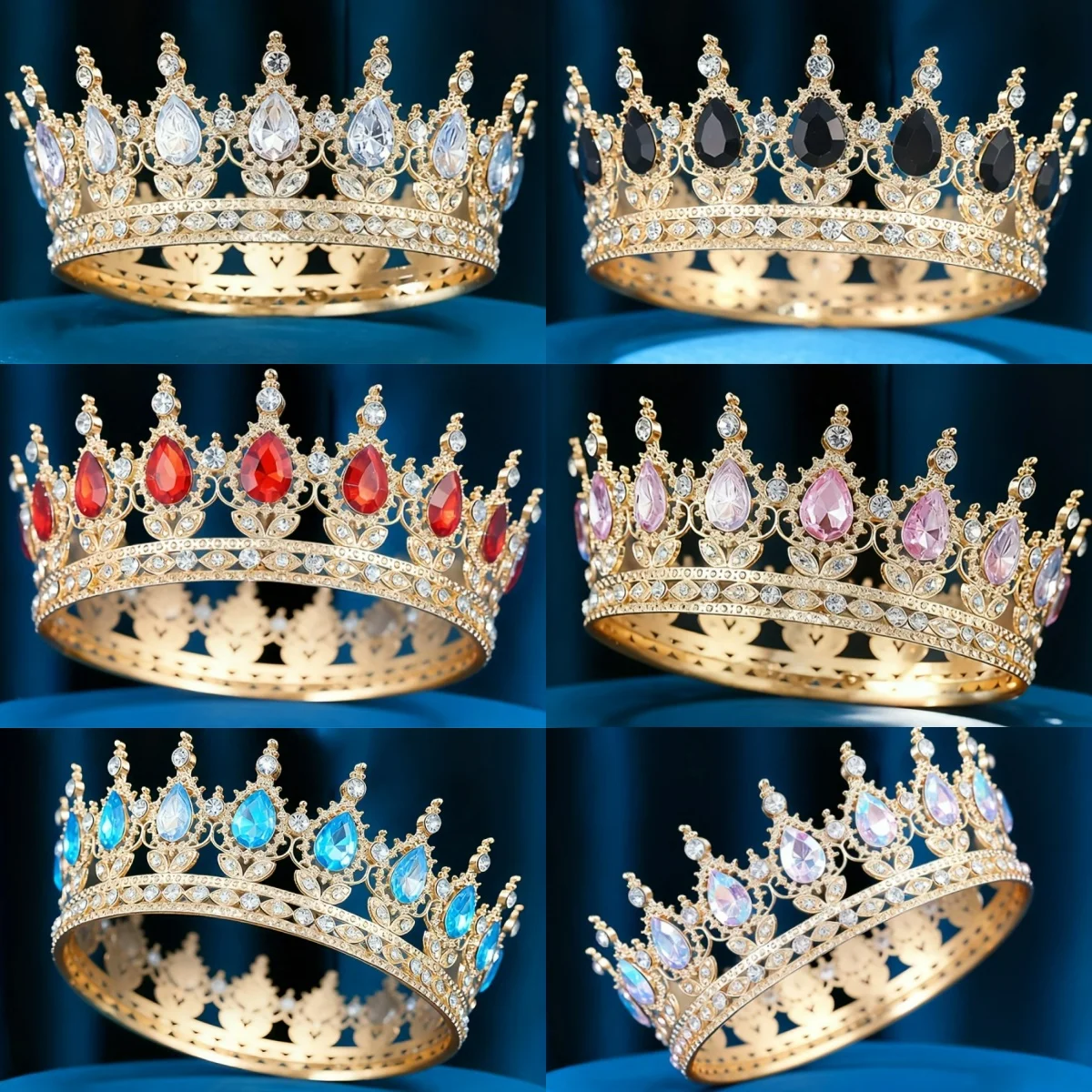 Corona de Novia de Cristal con Diamantes de Lujo, Corona Decorativa Elegante para Mujer, para Cumpleaños, Bodas, Fiestas, Decoración de Pasteles