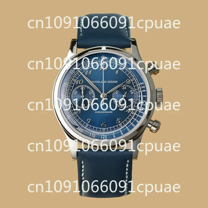 Vintage 38mm Small Size Formal Quartz Chronograph Sapphire Bubble Mirror Waterproof 316L Watch