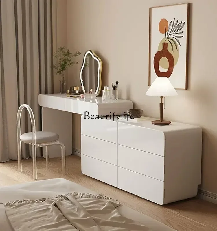 

FG11Cream wind dresser storage cabinet integrated modern simple bedroom bedside dressing table