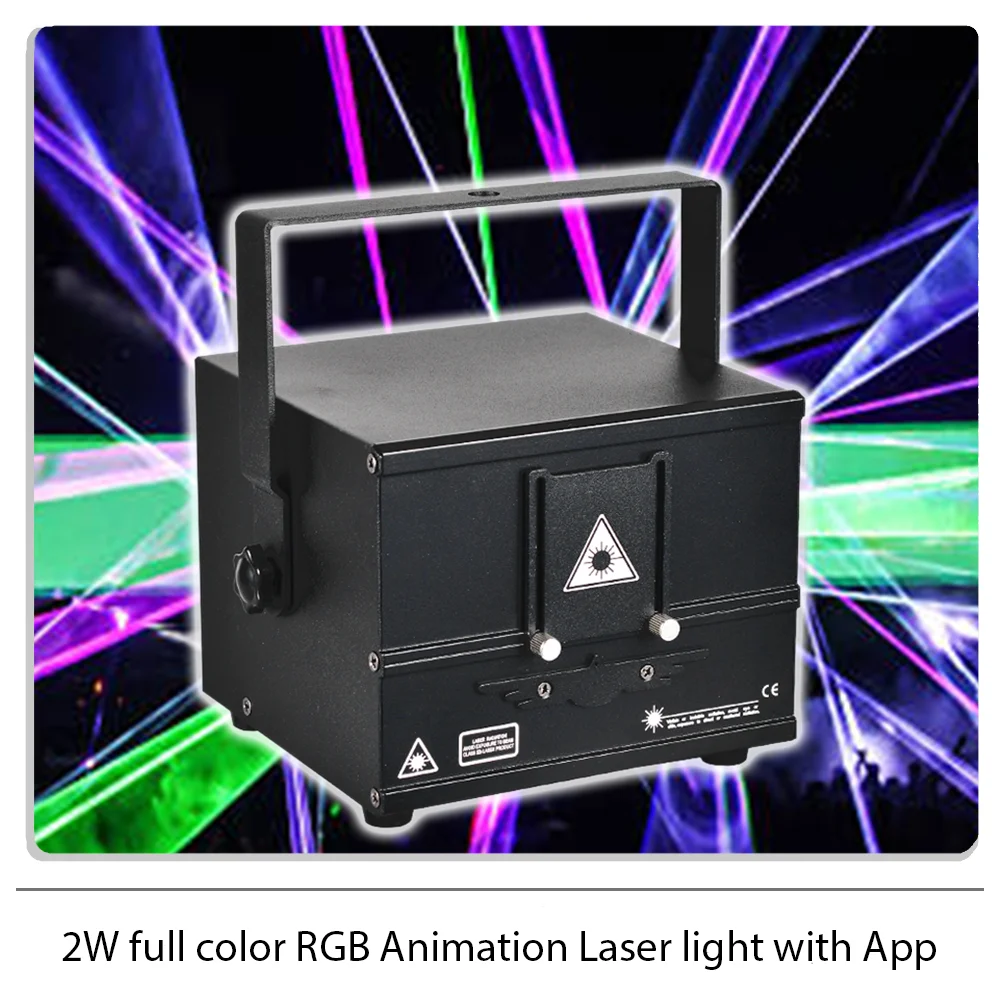 

2W full color RGB Animation Laser light with App DMX512 contaol for Disco Party Dj Bar Nightclub wedding Laser Lighting