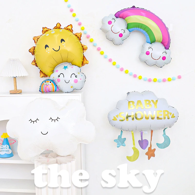 DIY Birthday Party Decor Balloons Sun Clouds Moon Rainbow kindergarten Children\'s Gift Baby Shower Christmas Ornament Balloon