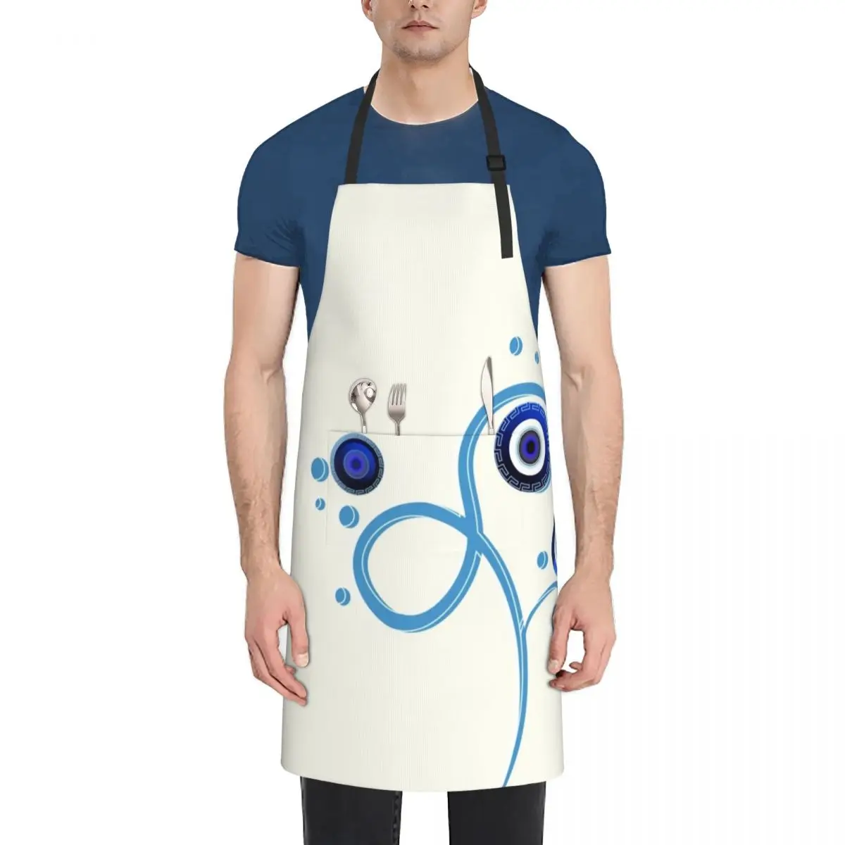 

Mati Evil Eye 1 Flower Kiki Collection Apron Chef Accessories waiter Apron