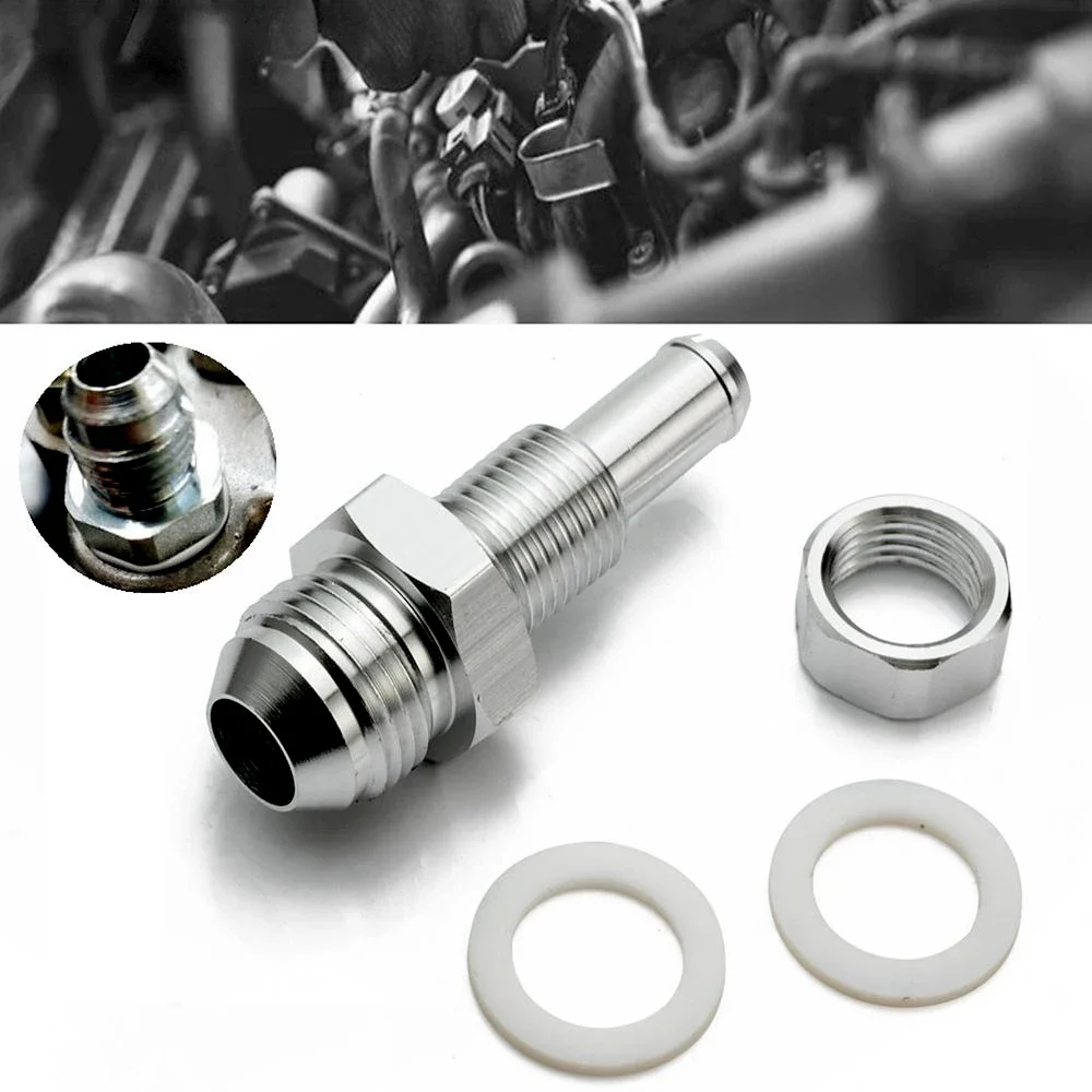 Fuel Tank Fitting Splicer Mender 8AN Male Flare Bulkhead to 3/8 Or 5/16Hose Barb Quick Connect Threaded Pipe Adapter Heavy Duty