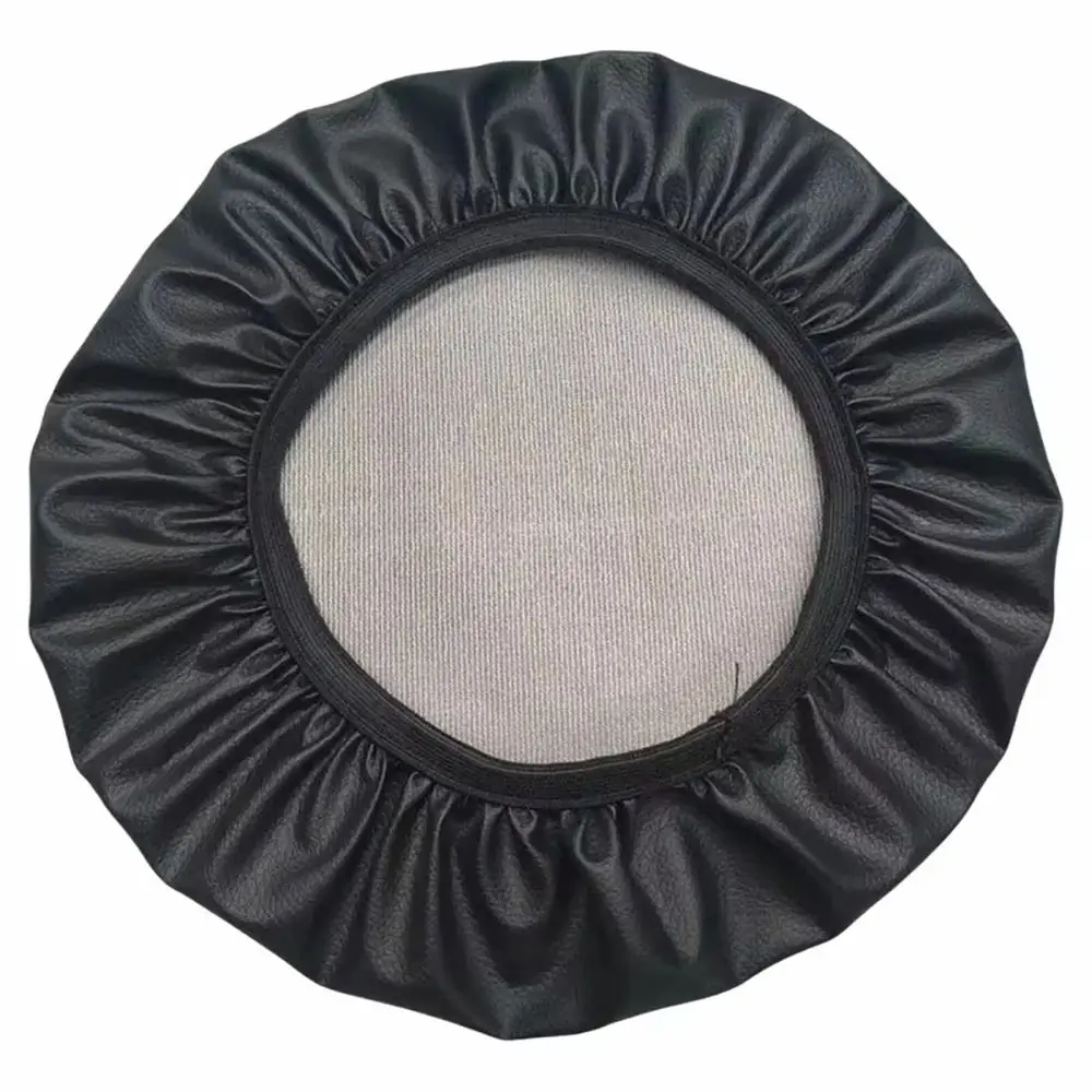 1Pcs PU Leather Chair Seat Cover with Elastic Bands Waterproof Round Chair Cover Slipcover 28-40cm Stool Seat Cushion Cover