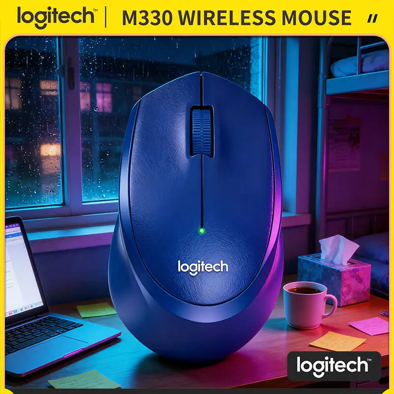 

Беспроводная эргономичная мышь Logitech M330 2.4G с бесшумными кликами, 18 месяцев автономной работы, радиус действия 10 м, прочная, для ПК, Mac, ноутбуков, офиса, дома, учебы