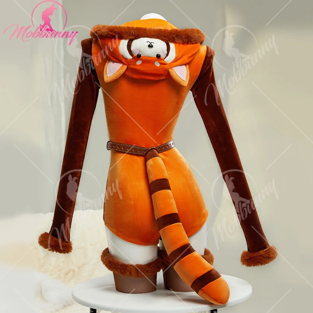 Red Panda Plush Cosplay Romper with Tail And Belt Sexy Furry Cute Halloween Costume Homewear 2026 New