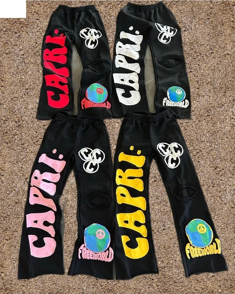 Pantalones de chándal con patrón de letras para mujer, ropa informal para correr al aire libre, estilo Retro, Y2K, Hip Hop, Verano