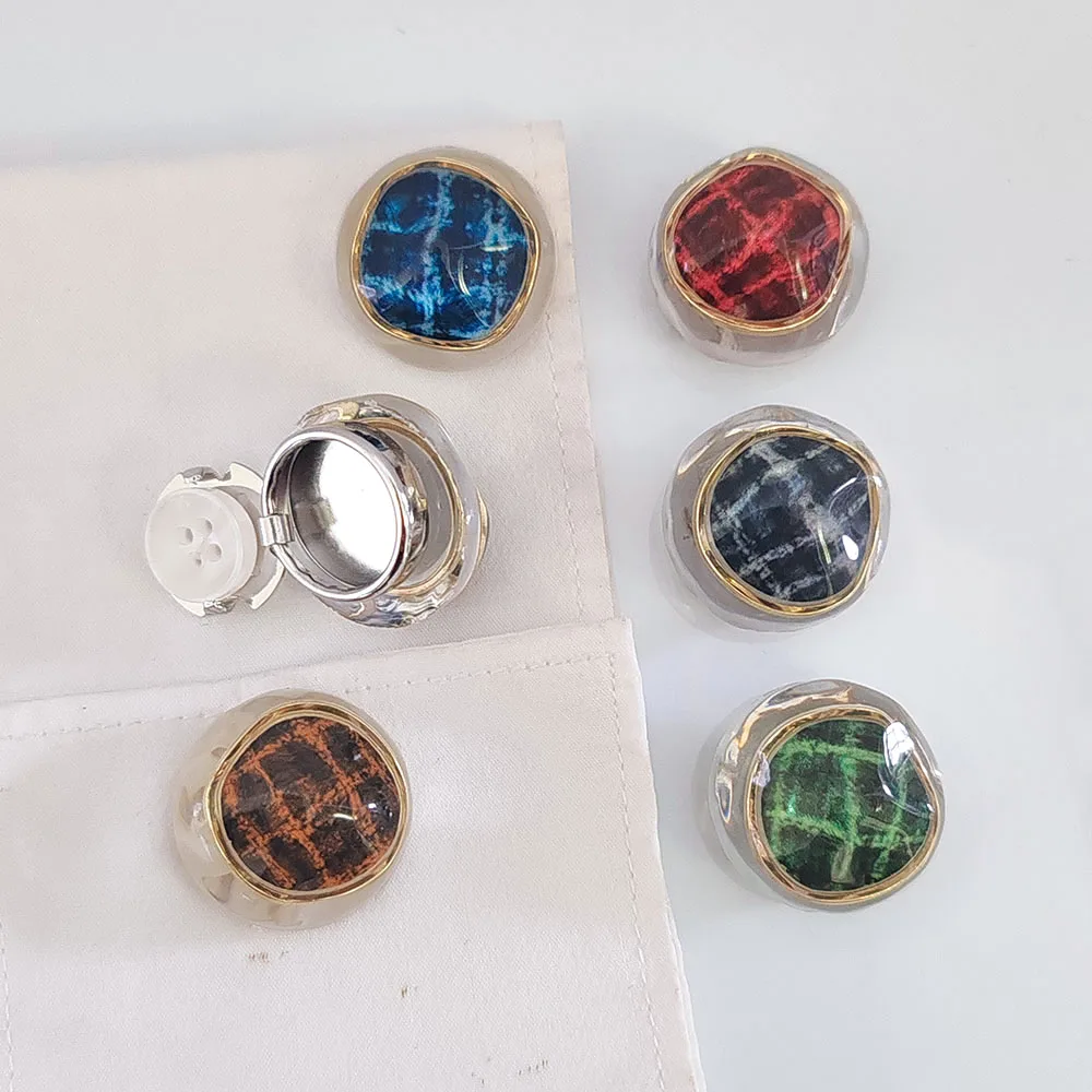 2 Pièces – Cache-boutons à Carreaux Tendance de Haute Qualité pour Vêtements DIY, Décoration de Boutons de Chemise et Manches