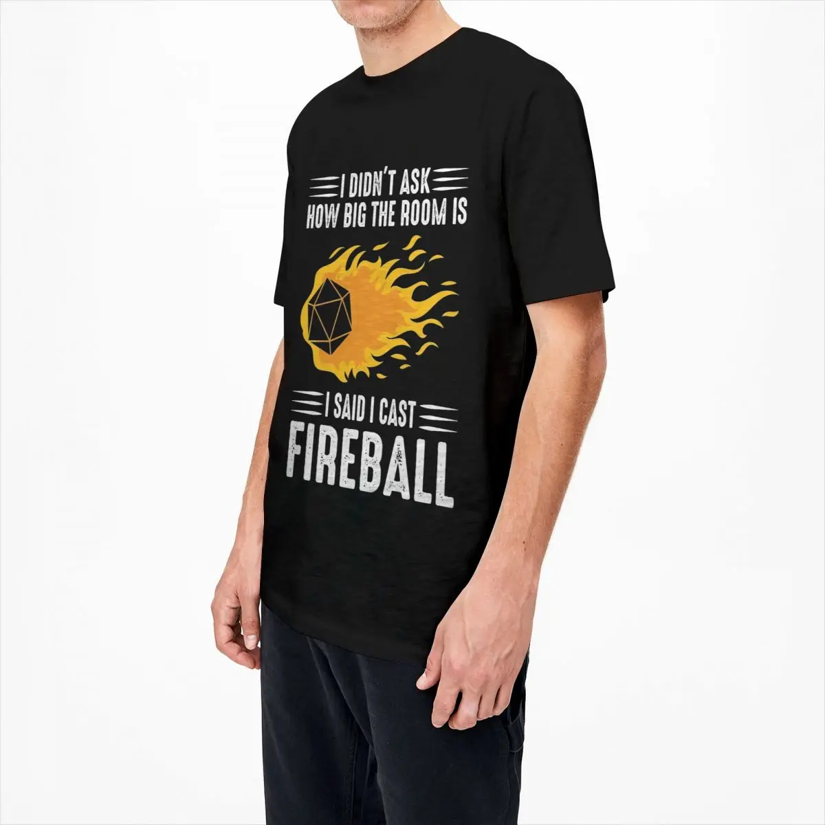 I Cast Fireball Wizard Sorcerer DM Gift TTRPG T-Shirt Leisure T Shirts Short-Sleeve Y2K Fun Tops 100 Cotton Plus Size Clothing