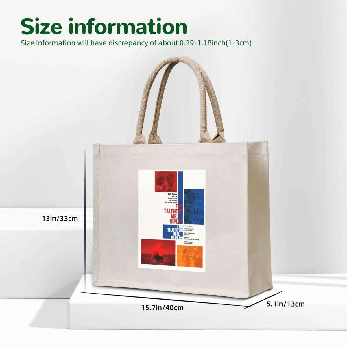 The Talented Mr. Ripley (1999) - Movie poster design (style B) Tote Bag hand bags shopper bag women canvas