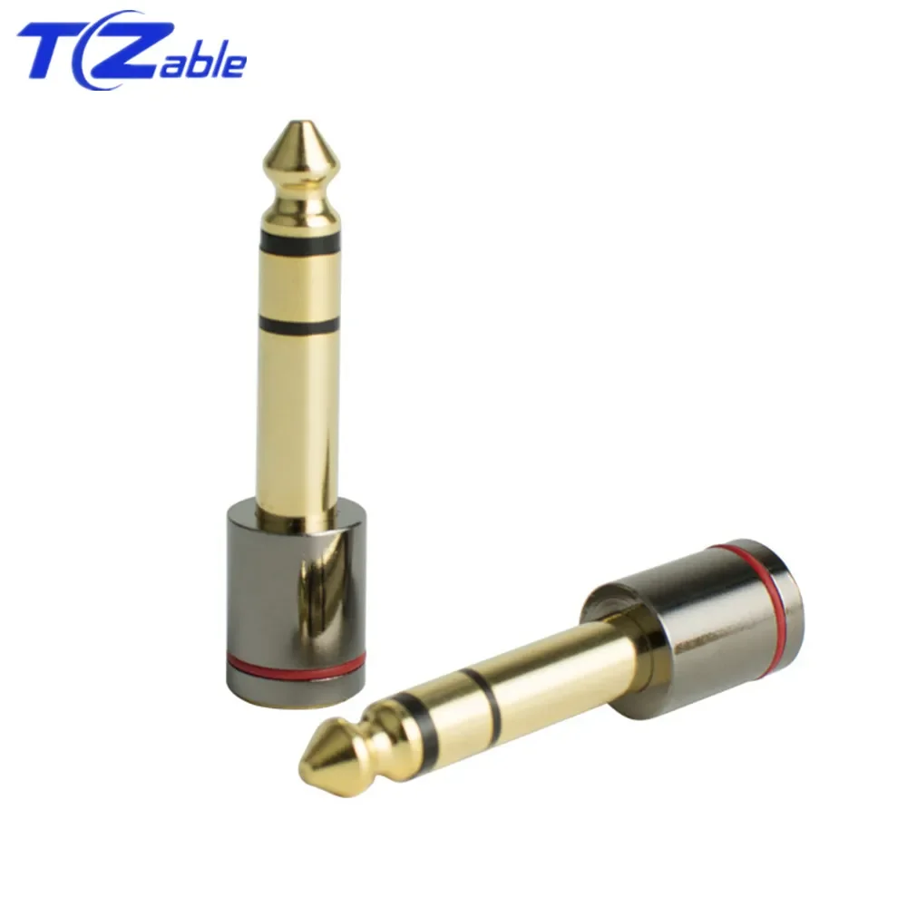 Adaptateur audio pour casque Hifi 6.35, jack 6.5mm, mâle à 3.5mm, femelle, plaqué or, microphone stéréo, connecteur audio pour écouteurs