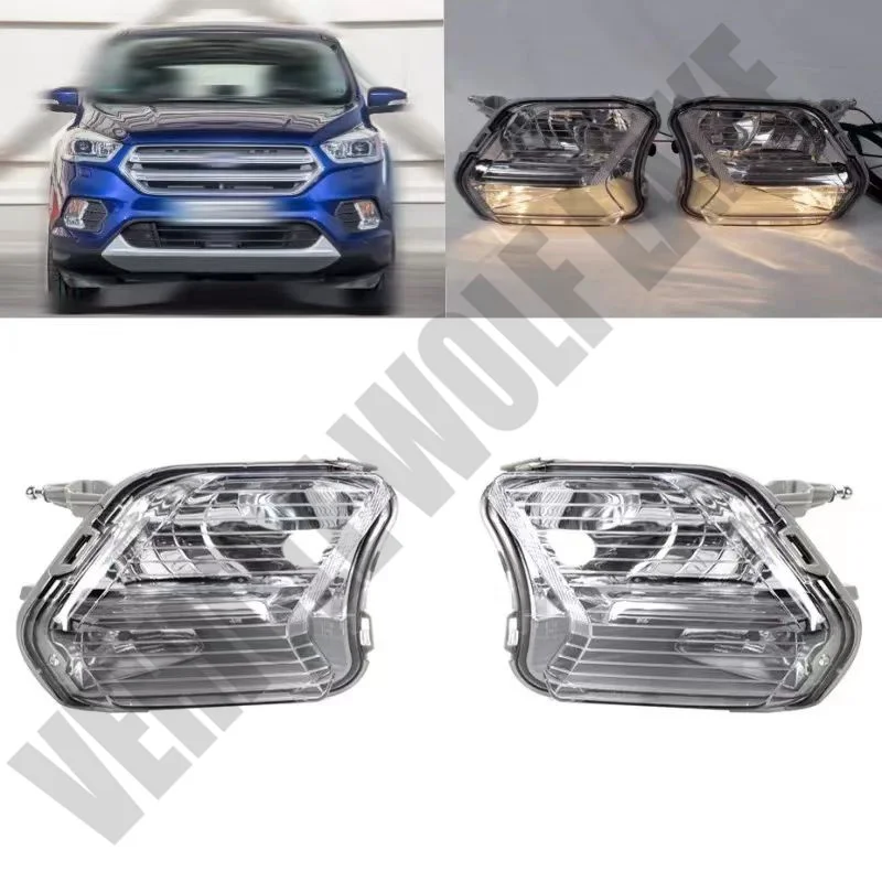 

Car accessories For Ford Escape Kuga 2017 Left +Right Side Front Bumper Fog Lights Fog Lamp With Bulbs GJ5Z-13200-D GJ5Z-13200-C