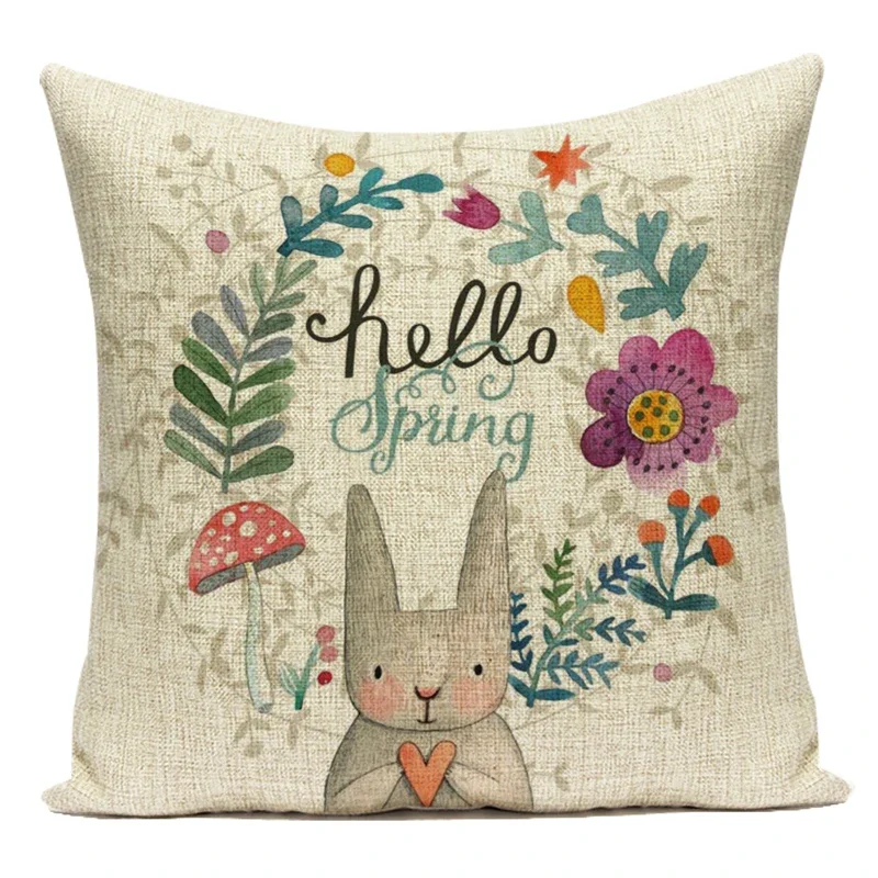 Decorative Throw Pillows Case Animals Lovely Rabbits Cartoon Pillow Cushion Cover for Child Bed Living Room Home Decor
