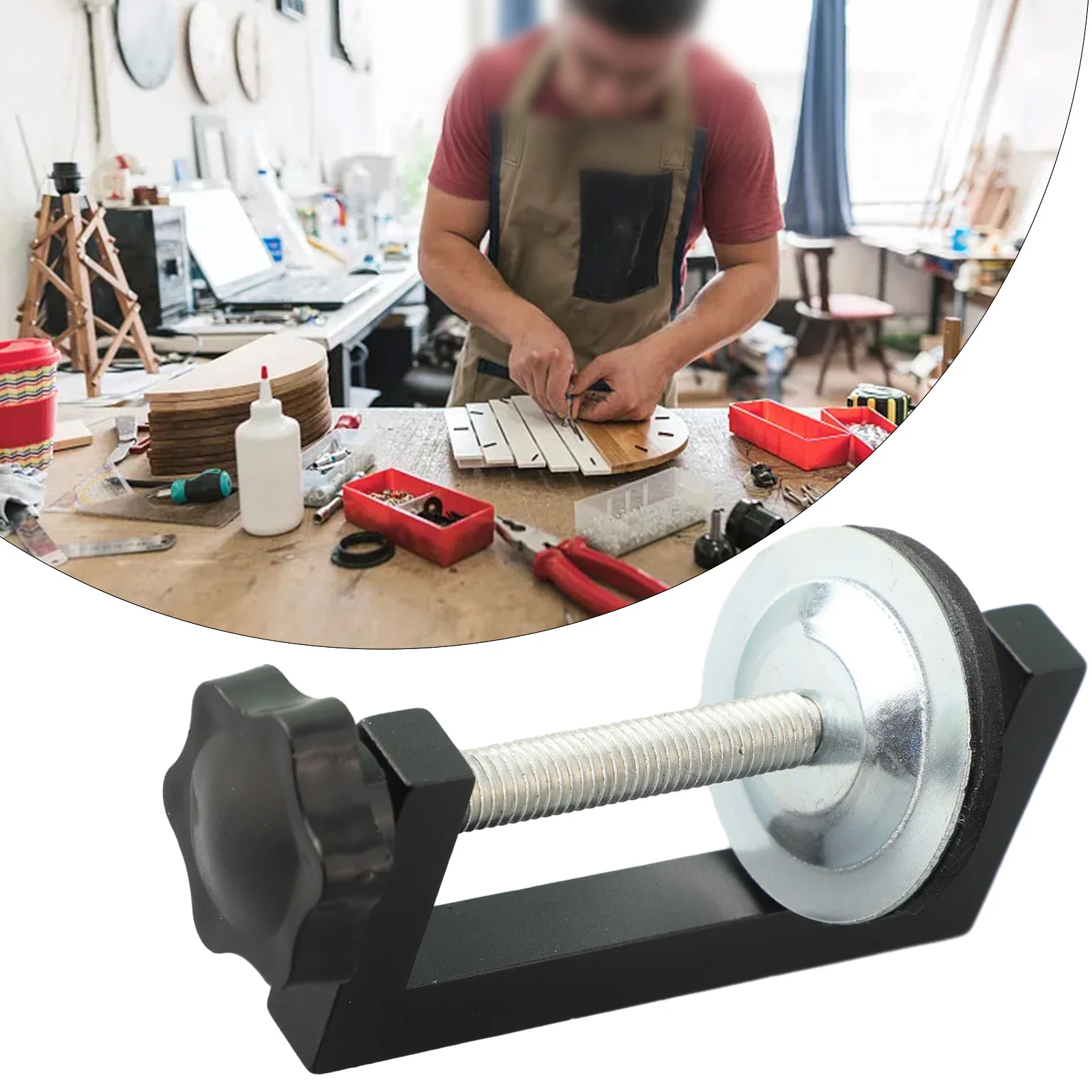 Stable Reversible C Clamp 10 to 57mm for Wood Plastic Fixing During Precision Cutting Drilling on Desktop Workstations
