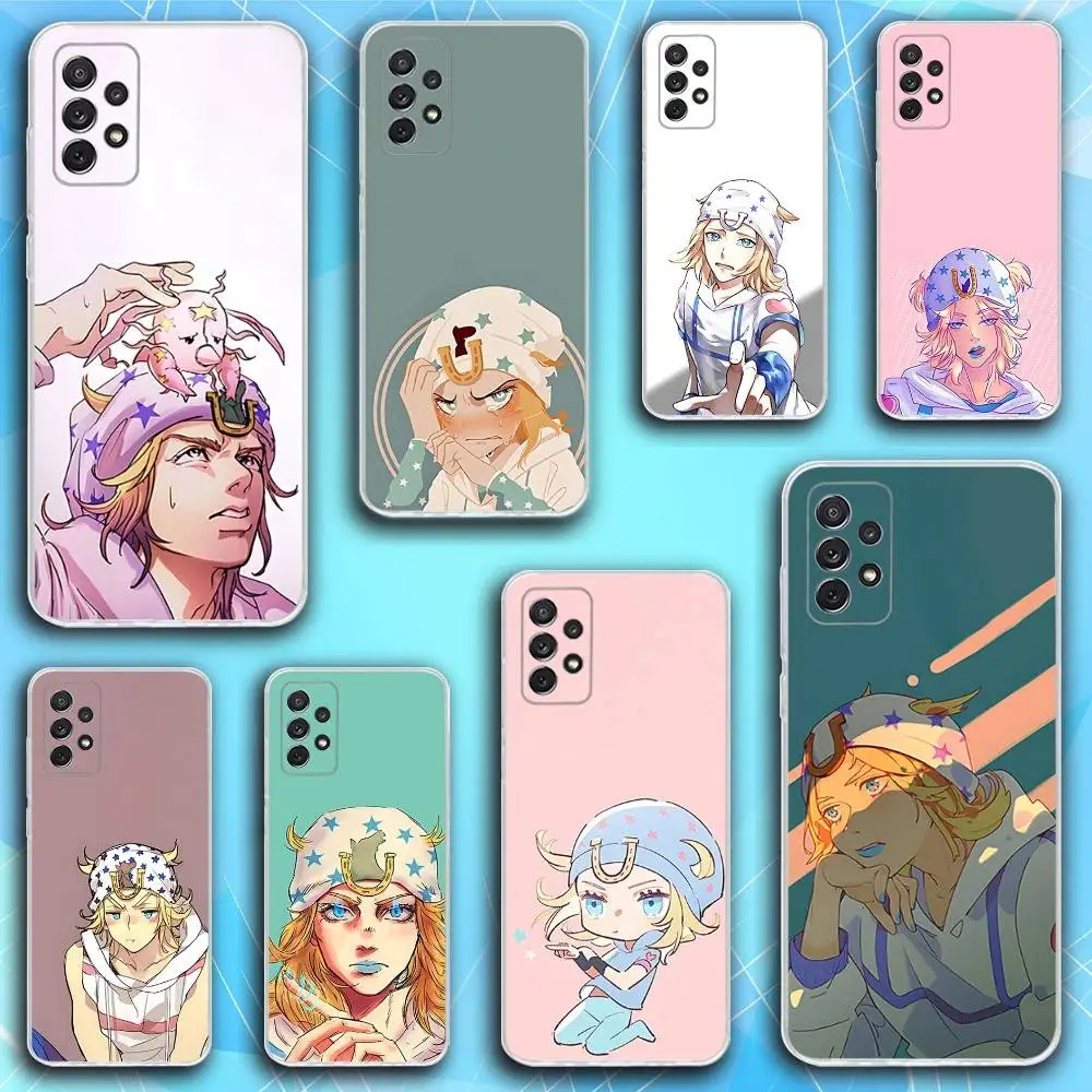

J-Johnny Joestar J-Jojo Phone Case For Samsung S30,23,21,22,20, FE lite,S10,9,8,7 PIus Note20ultra Soft Transparent