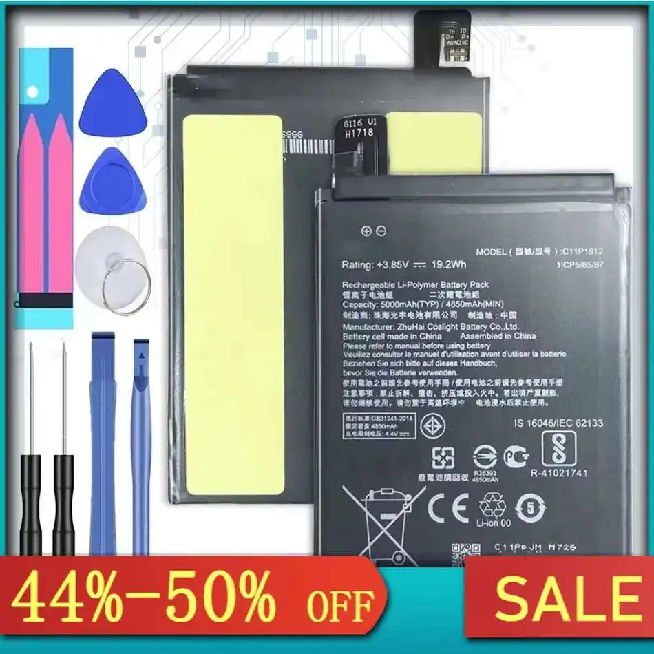 

C11P1612 YKaiserin Battery For ASUS Zenfone 4 Max Pro Plus ZC554KL X00ID 5.5" 5000mAh High Capacity + Tools