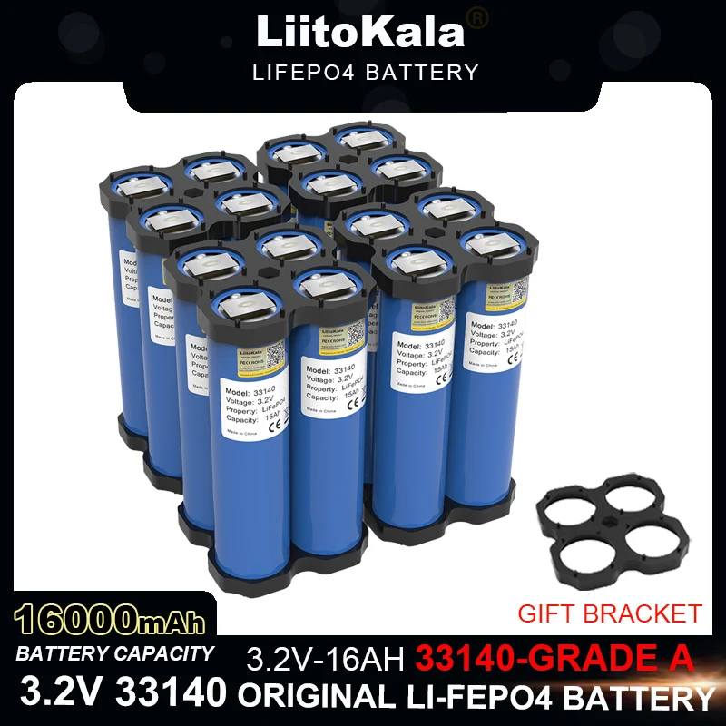 

LiitoKala 3.2V 33140 15Ah lifepo4 Cells for diy 4S 12v 24V 36V 20AH 30AH ebike e-scooter power tools Battery pack+Nickel sheet