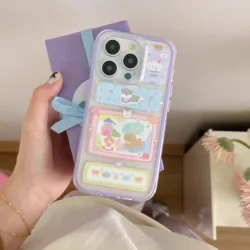 Colorful Cute Puppy Summer Phone Case For Iphone 15Pro 13Pro 14ProMax 13 15 Pro Max 15ProMax Cute Separable Frame Cover Shell