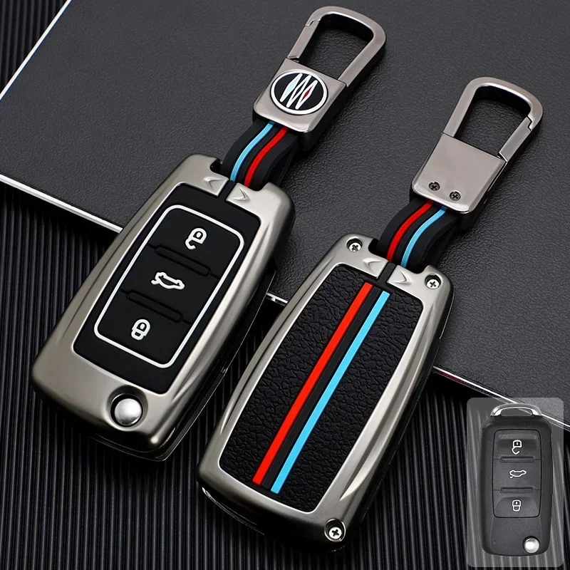 Zinc Alloy +Silicone Car Key Case Car Key Full Cover for VW Volkswagen Polo Tiguan Passat Golf Jetta Lavida 3 Button Flip Remote