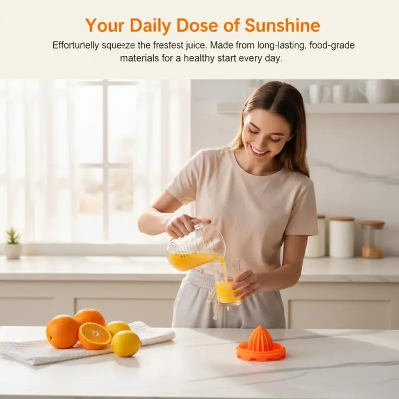 1Pcs Manual Fruit Juicer Hand Squeeze Citrus Lemon Extraction Easy Handle Lightweight Kitchen Gadget for Outdoor Portable Use