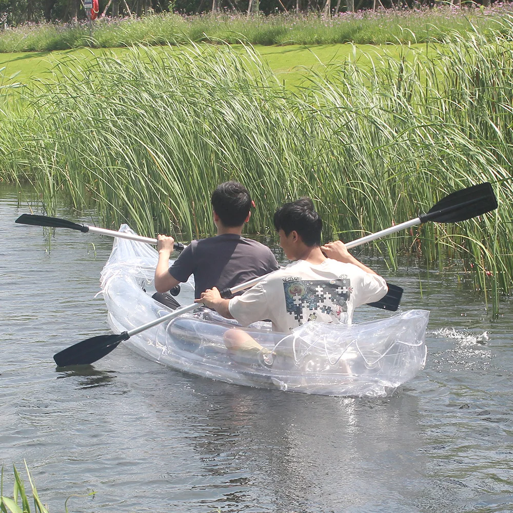 Fishing Kayak Inflatable - Dwuosobowy przezroczysty kajak dmuchany, z grubym,