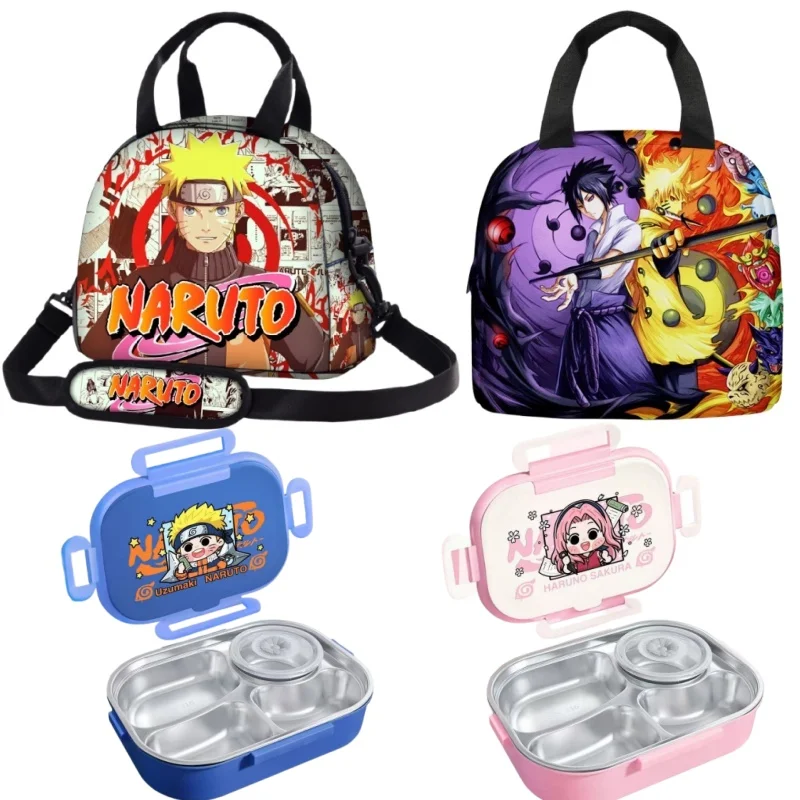 

New Naruto Series Lunch Insulated Bag Large-capacity Lunch Box Diy Ice Pack Student Picnic and Outing Handbag Insulated Mug