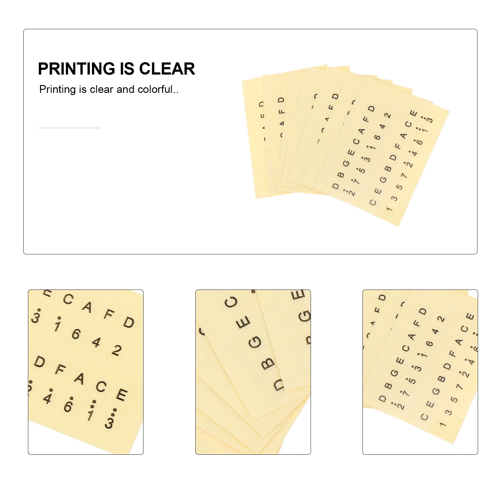 

6 Pcs Stickers Scale Fretboard Decal Music Musical Yellow Thumb Piano Accessories