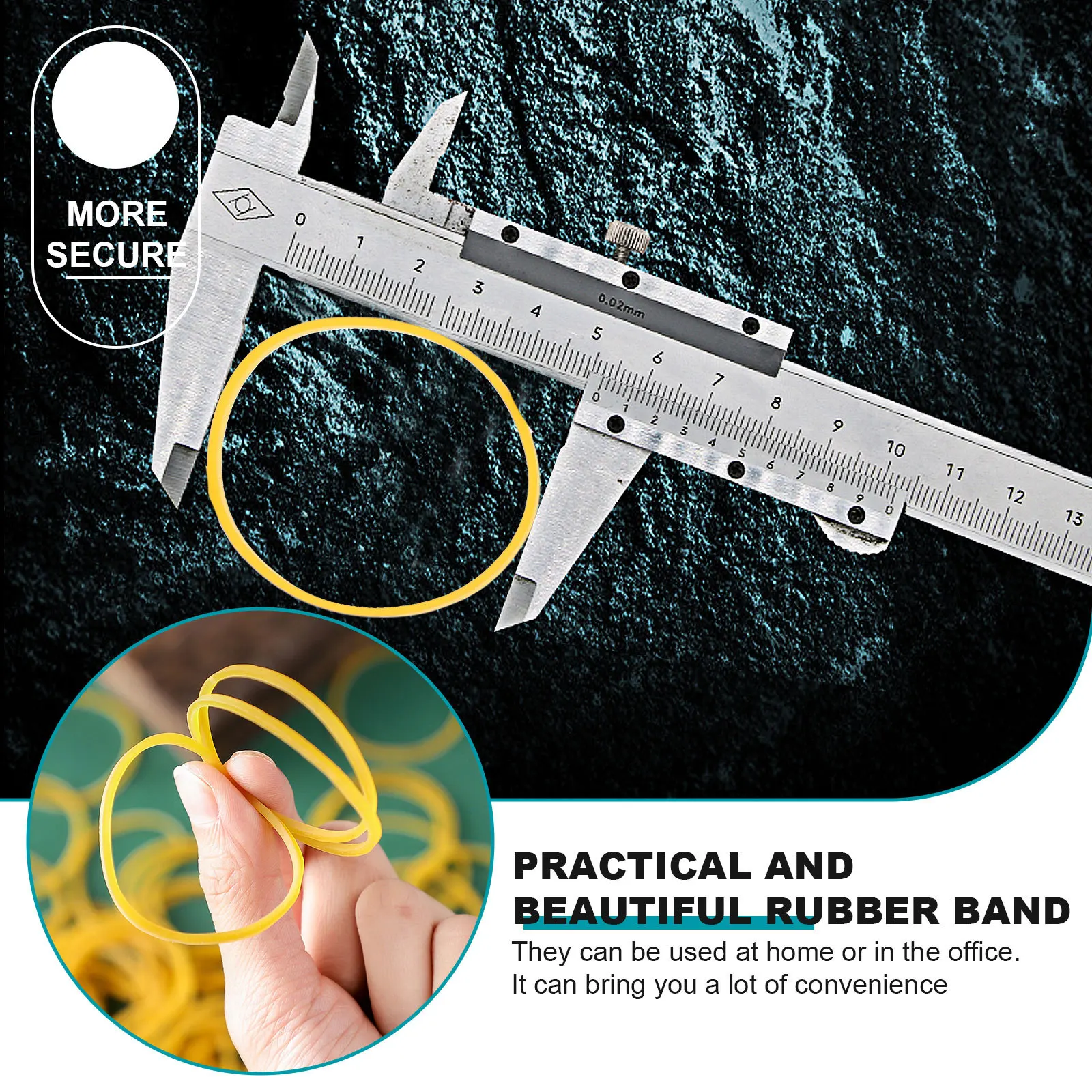 

580pcs High Elasticity Bands Yellow Thick Elastic Rubber Rings For Home Office Use Stretchy Rubber Bands For Hair Tie Craft