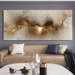 Grey Yellow Cloud Abstract Art Oil Painting Posters And Prints on Canvas Modern Art Independe Wall Picture For Living Room Decor