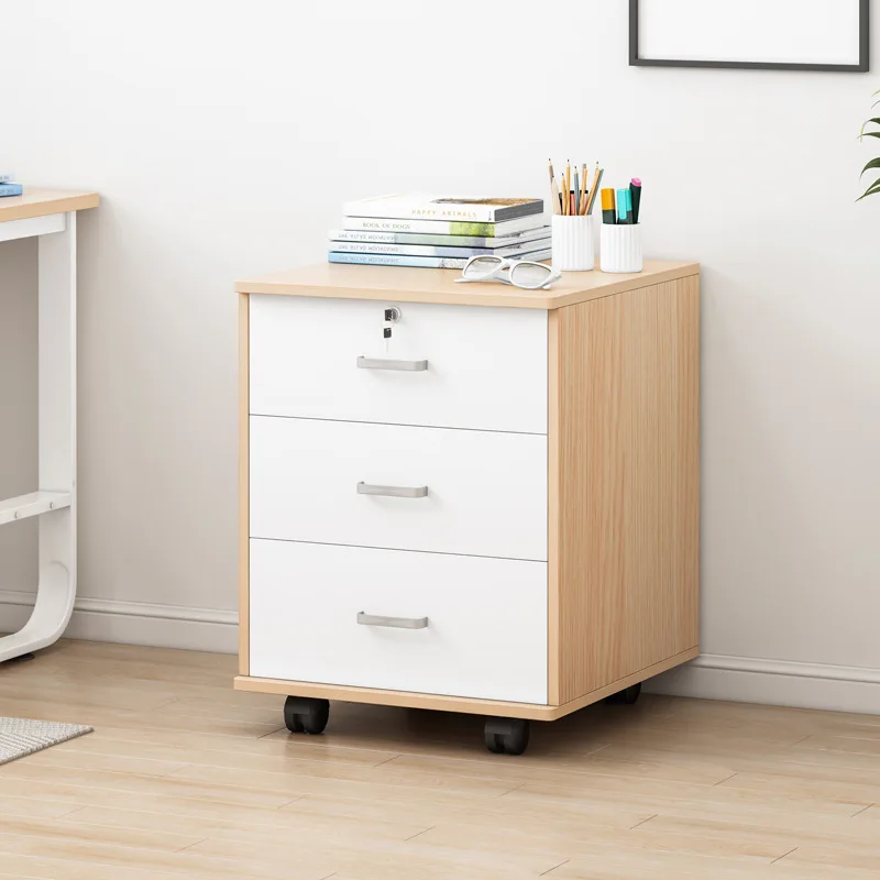 Bedside table, file cabinet, floor standing with lock, data cabinet, drawer, storage, mobile storage, file cabinet, office low c