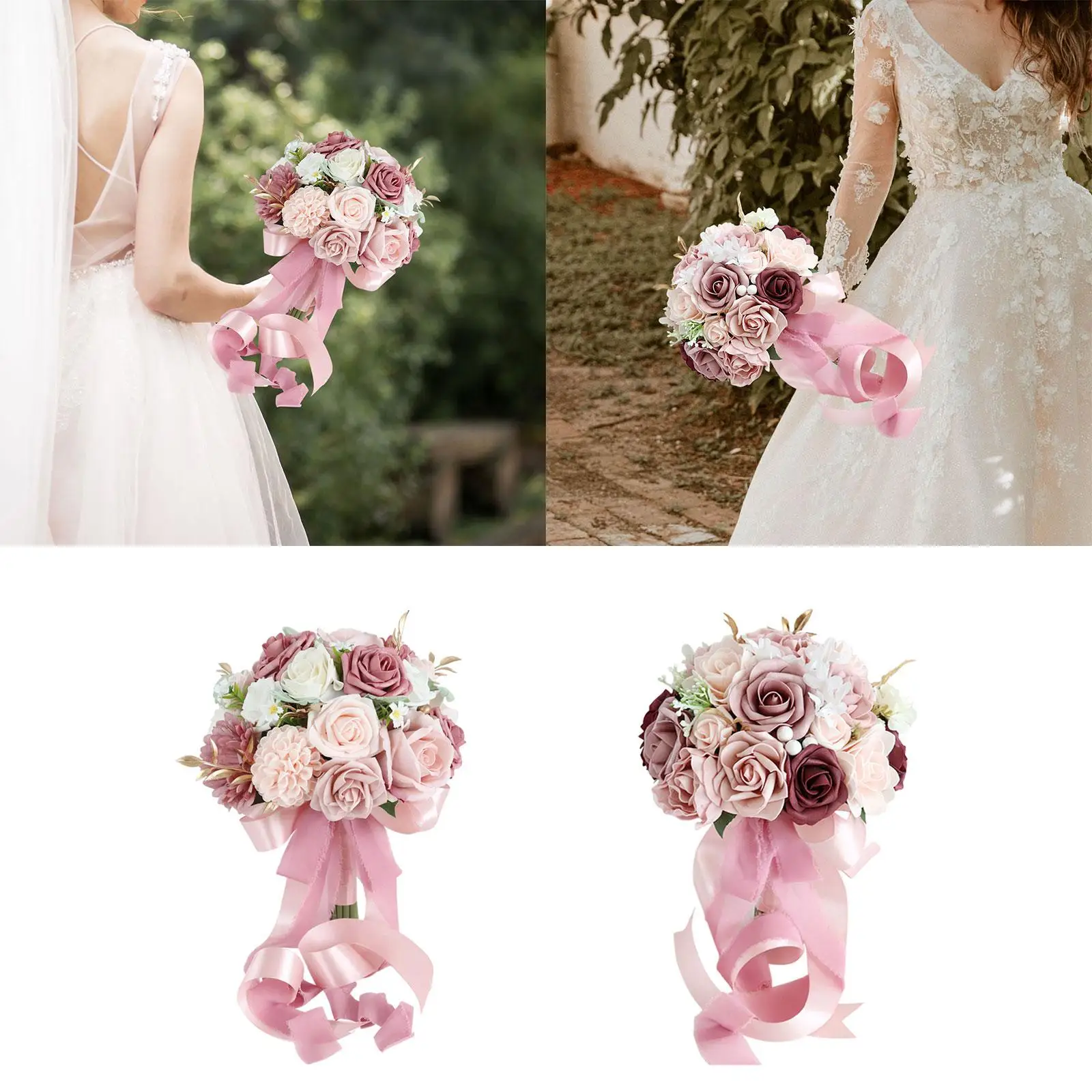 Wedding Bouquet Decoration Lightweight Simulated Artificial Flowers for Graduation Anniversary Weddings Valentines Engagement